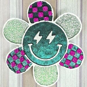 Checkered‎ Smiley Flower Car Freshie Scent Black Cherry Merlot RTS